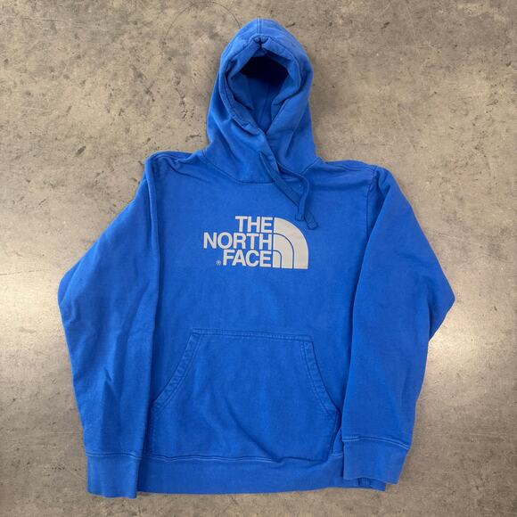 Vintage Y2K The North Face Blue Hoodie Sweatshirt Pullover Men's Medium - Picture 1 of 5